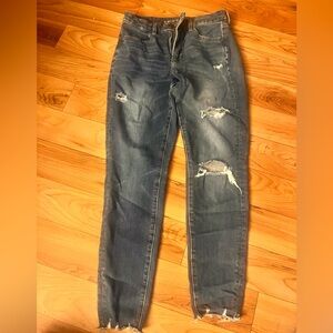 American Eagle Outfitters Ripped Blue Skinny Jeans
